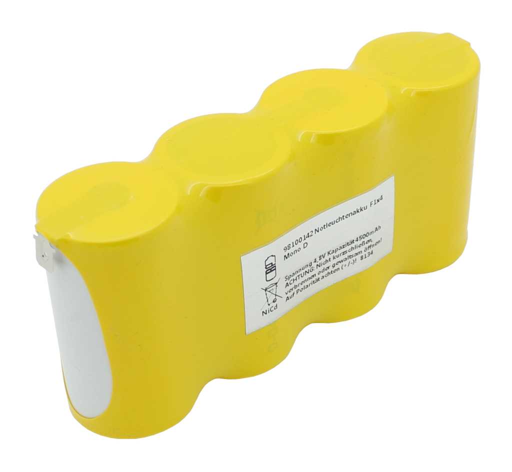 Bild von Notleuchtenakku NiCd 4,8V 4500mAh F1x4 Mono D mit Faston-Anschluss