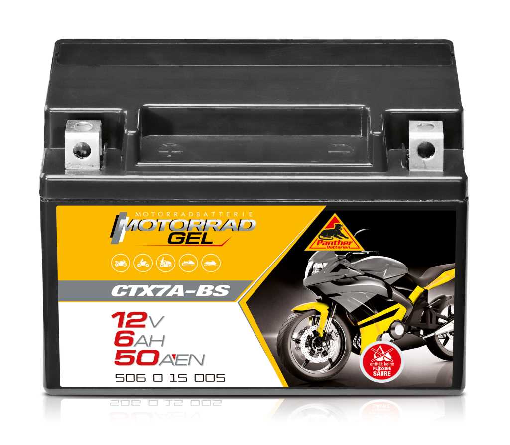 Bild von Panther Motorrad Gel 50615 12V 6Ah 50A (EN) ETN 506 0 15 005, DIN 50615, Japan CTX7A-BS, YTX7A-BS, GTX7A-BS