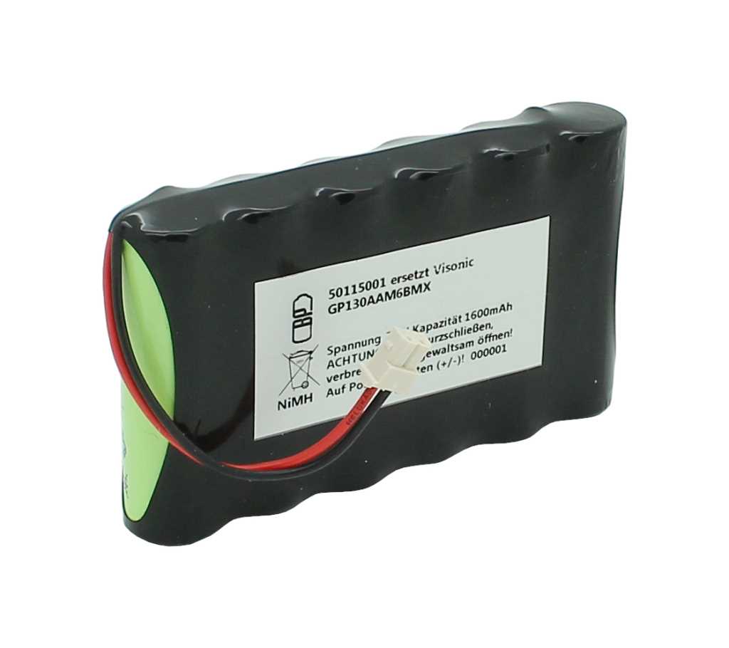 Bild von Speicherbatterie NiMH 7,2V 1600mAh ersetzt Visonic LTT-AA1300LSDX6B