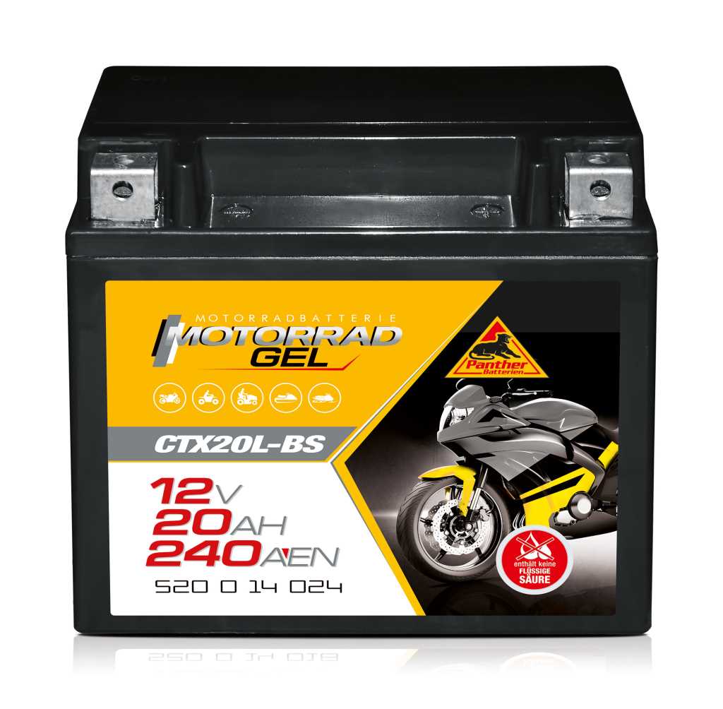 Bild von Panther Motorrad Gel 52014 12V 20Ah 240A (EN) ETN 520 0 14 024, DIN 52014, Japan-Nummer CTX20L-BS