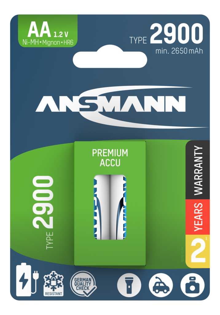 Bild von Ansmann NiMH-Akku Mignon 2650mAh 1312-0014 2er Blister