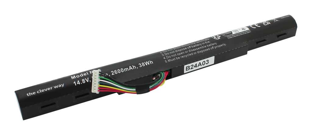 Bild von Laptopakku LiIon 14,8V 2600mAh 9,62Wh schwarz ersetzt Acer AL15A32