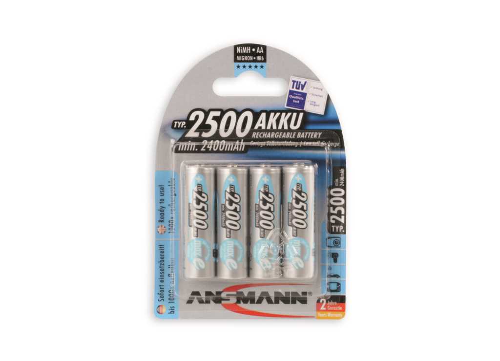 Bild von Ansmann maxEplus NiMH-Akku Typ 2500 Mignon 2400mAh 5035442 4er-Blister